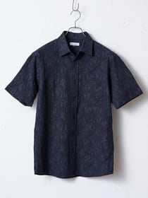 【スペシャルクーポン】パームツリージャカードセミワイドカラー半袖シャツ