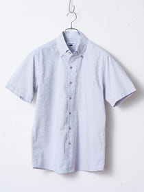 【スペシャルクーポン】アイビージャカード半袖ボタンダウンシャツ