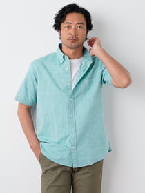 【初夏の大感謝祭】【キングサイズ】半袖ボタンダウンシャツ