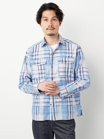 【キングサイズ】ドビーファンチェックシャツアウター