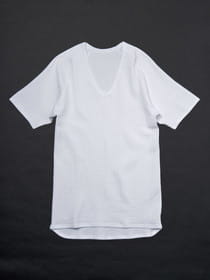 ウォームユー　半袖U首/綿キルティング肌着