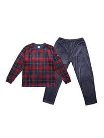 【ブルックスブラザーズ】ストレッチニットタータンチェックプリントクルーパジャマ