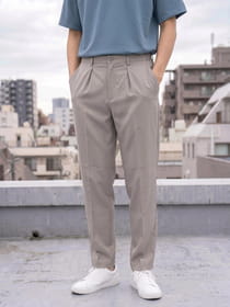 吸水速乾 麻風ワイドスラックスパンツ