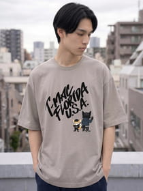 コットン天竺 フロッキープリント 半袖Tシャツ