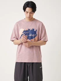 スラブ天竺 サーフロゴ刺繍＆プリント 半袖Tシャツ