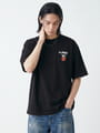 コットン天竺 バスケキツネピクセル発泡プリント 半袖Tシャツ