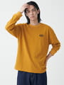スラブ天竺 CAUTIONロゴ刺繍 オーバーサイズ 長袖Tシャツ