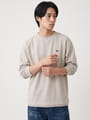 ワンポイント刺繍 オーバーサイズ フェイクレイヤード ハーフミラノ天竺 長袖Tシャツ