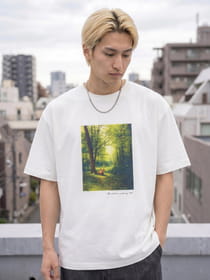 接触冷感 冷感ポンチ フォトプリント 半袖Ｔシャツ