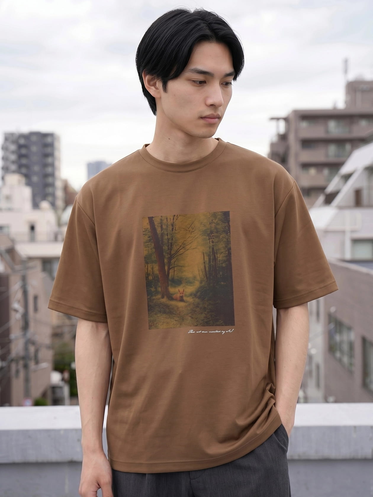 接触冷感 冷感ポンチ フォトプリント 半袖Ｔシャツ