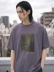 接触冷感 冷感ポンチ フォトプリント 半袖Ｔシャツ