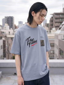 接触冷感 冷感天竺 キツネアートプリント 半袖Tシャツ