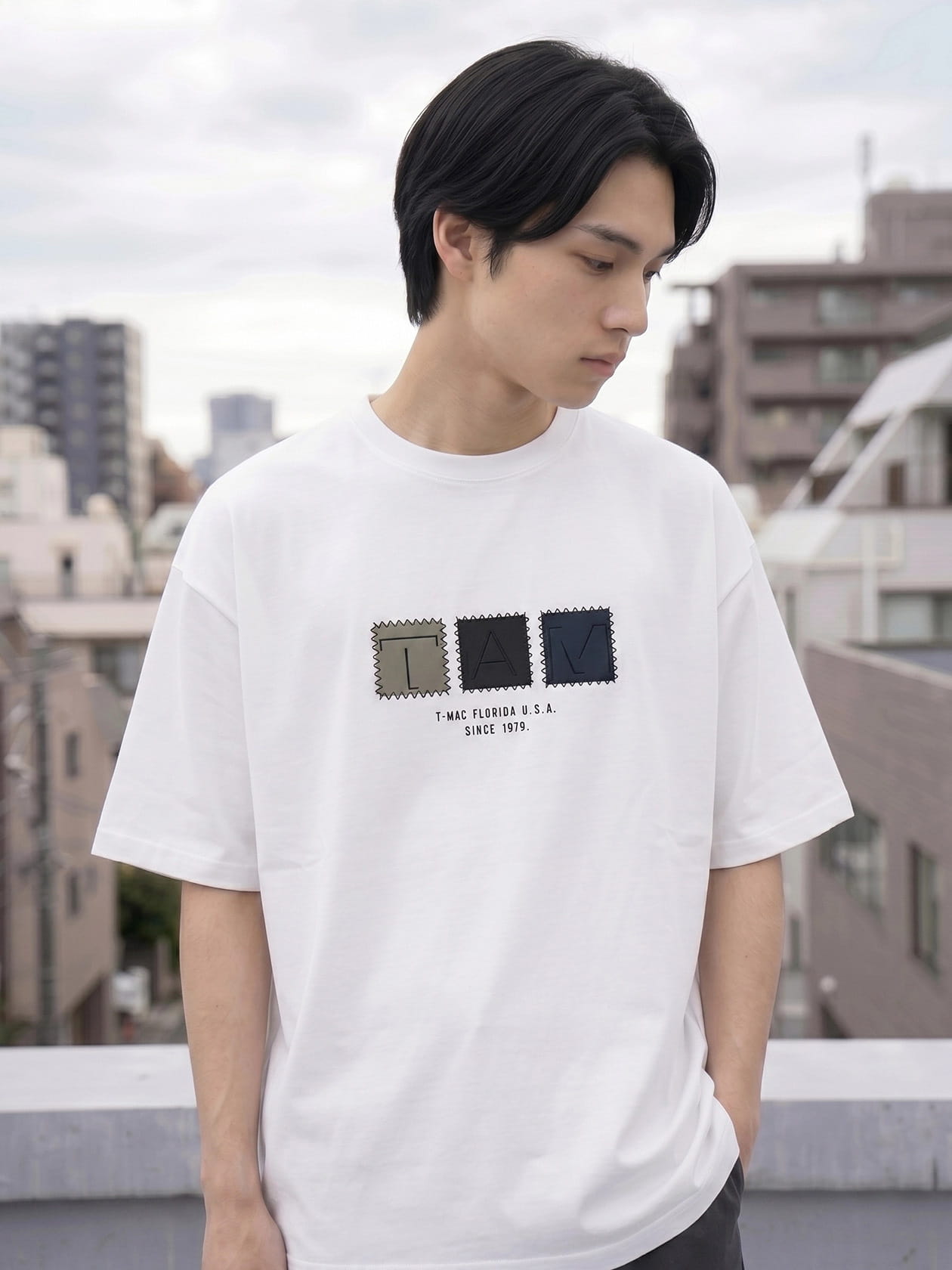 接触冷感 冷感天竺 布帛刺繍 半袖Tシャツ