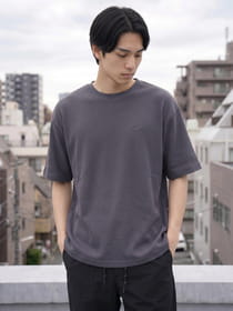 ワッフル クルーネック 半袖Tシャツ
