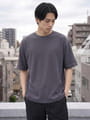 ワッフル クルーネック 半袖Tシャツ