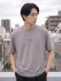 ジョーゼット 筆記体ロゴ刺繍 半袖Tシャツ