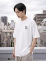 接触冷感 冷感天竺 キツネのぞき刺繍 半袖Tシャツ