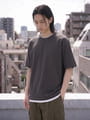 ハーフミラノ フェイクレイヤードクルーネック半袖Tシャツ
