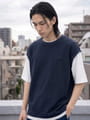 ハーフミラノ　フェイクレイヤードベスト