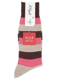 【イルレガロ】シルクカラーボーダーソックス