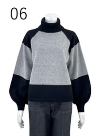 【サンプル】ラクーン混配色ニット　プルオーバー