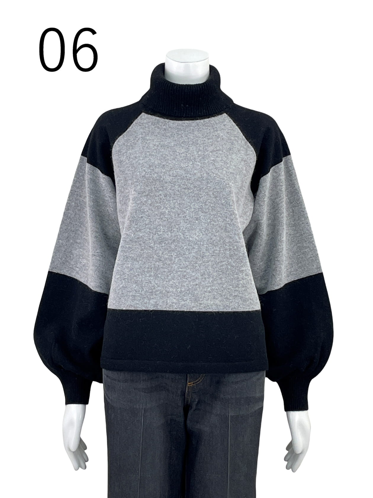 【サンプル】ラクーン混配色ニット プルオーバー