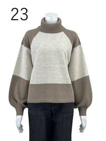 【サンプル】ラクーン混配色ニット　プルオーバー