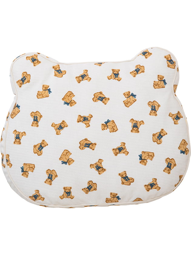 くまプリントワッフル くま顔クッション