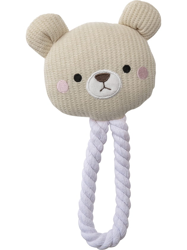 鳴き笛入り ペット用くま顔TOY