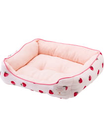 いちごプリントダブルガーゼ スクエアペットベッドM
