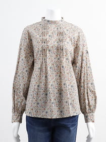 【サンプル】小花柄ピンタックブラウス