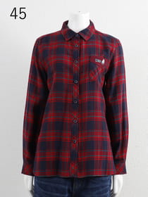 【サンプル】接結ギンガムチェックシャツブラウス