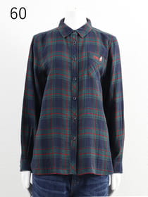 【サンプル】接結ギンガムチェックシャツブラウス