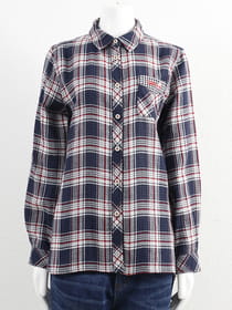 【サンプル】接結ギンガムチェックシャツブラウス