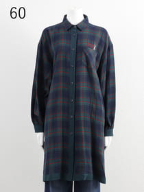 【サンプル】接結ギンガムチェックロングシャツブラウス