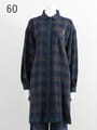 【サンプル】接結ギンガムチェックロングシャツブラウス