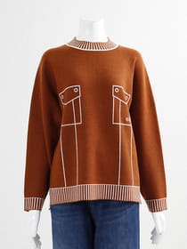 【サンプル】トロンプルイユモックネックラグランプルオーバー