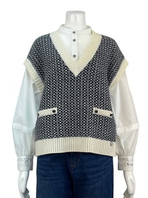 【サンプル】ツイード風Vネックベスト