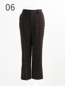 【サンプル】ウール混起毛チェック柄ストレートパンツ