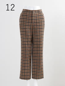 【サンプル】ウール混起毛チェック柄ストレートパンツ
