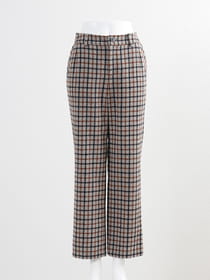 【サンプル】ウール混起毛チェック柄ストレートパンツ