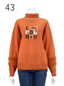 【サンプル】フェザーヤーンタートルニットプルオーバー