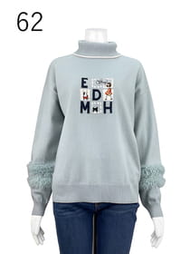 【サンプル】フェザーヤーンタートルニットプルオーバー