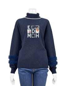 【サンプル】フェザーヤーンタートルニットプルオーバー