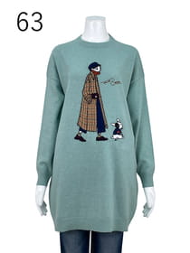 【サンプル】アンゴラ混オーバーサイズチュニックニットプルオーバー