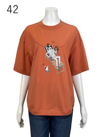 【サンプル】モックネックバカンス風プリントカットソー