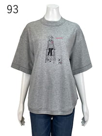 【サンプル】モックネック単色プリントカットソー