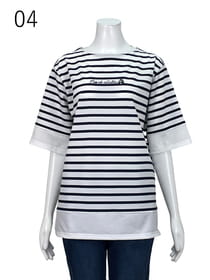 【サンプル】ハニカムボーダーカットソープルオーバー