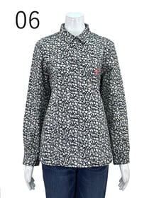 【サンプル】花柄プリントコーデュロイブラウス