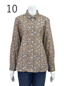 【サンプル】花柄プリントコーデュロイブラウス
